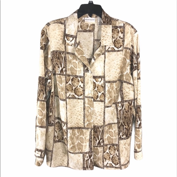 Vintage Tops - Vintage Leopard Print Patchwork, Size 18W